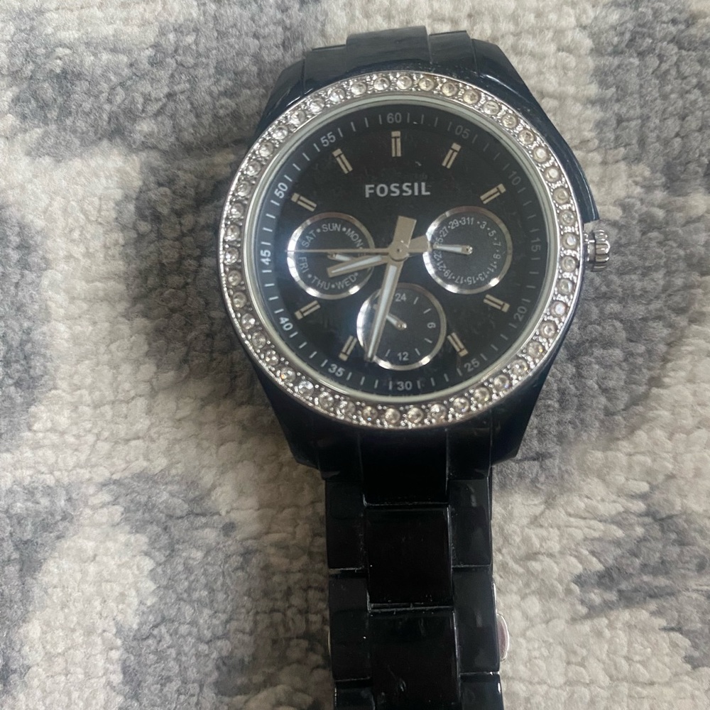 Black fossil watch